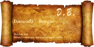 Dancsó Bence névjegykártya