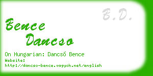 bence dancso business card